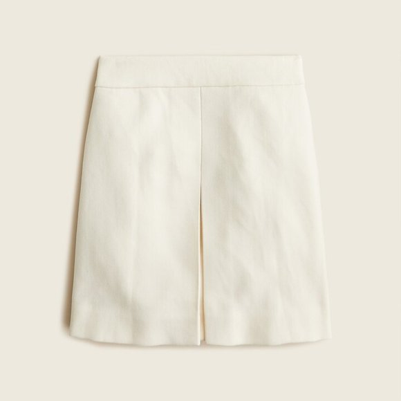 NWT J Crew Ivory Pleated Mini Skirt in Double-Serge Wool, size 6T - Picture 3 of 3